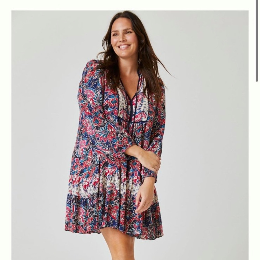 anthropologie paisley crepe tunic dress, FREE SHIPPING